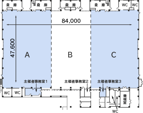 大展示場の詳細な図面